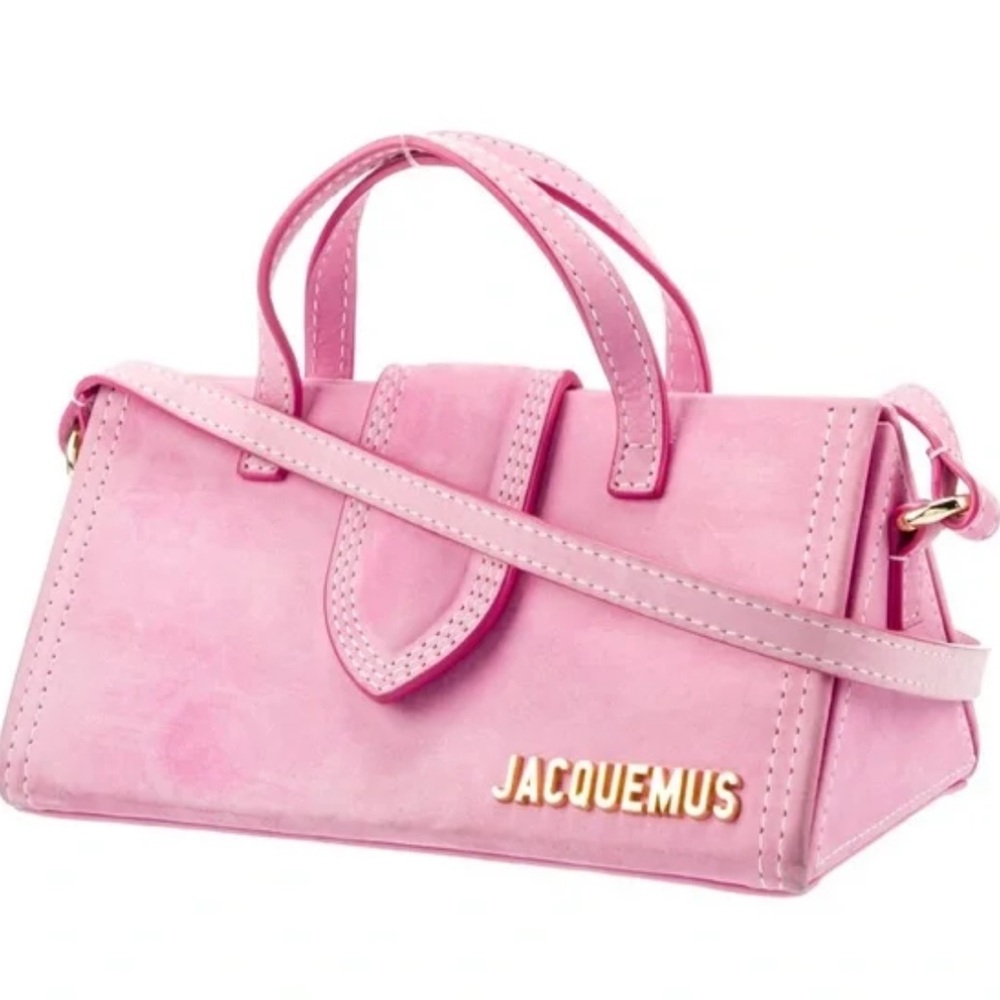 Jacquemus Le Bambino satchel in pink suede